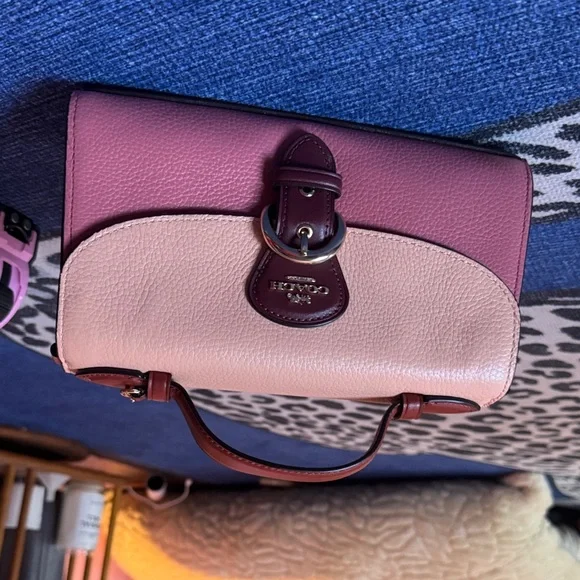 Coach Two-Tone Pink and Orange Satchel - Picture 2 of 5